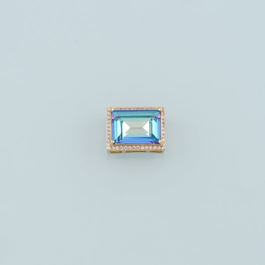 Gold Rectangle Beads Charms,18K Gold Filled Rectangle Crystal Spacer beads Bracelet Necklace for DIY Jewelry Making Supply