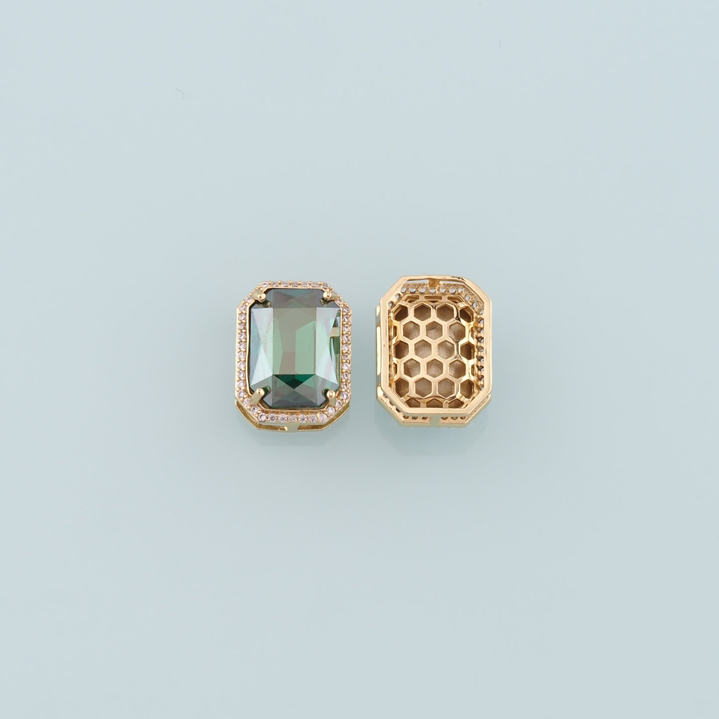 Gold Rectangle Beads Charms,18K Gold Filled Rectangle Crystal Spacer beads Bracelet Necklace for DIY Jewelry Making Supply