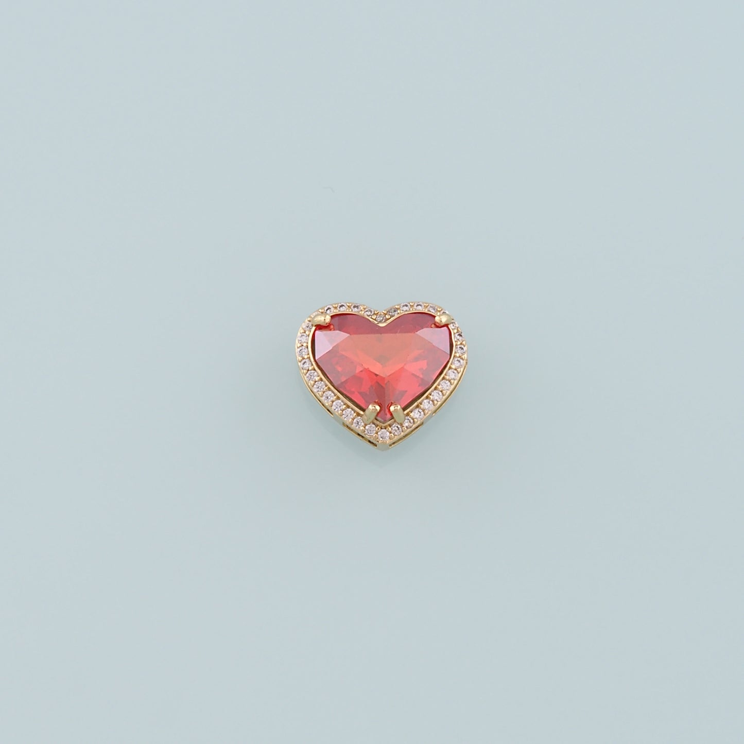 Gold Heart Beads Charms,18K Gold Filled Heart Crystal Spacer beads Bracelet Necklace for DIY Jewelry Making Supply