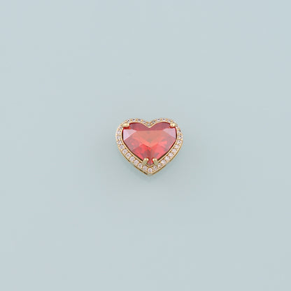 Gold Heart Beads Charms,18K Gold Filled Heart Crystal Spacer beads Bracelet Necklace for DIY Jewelry Making Supply