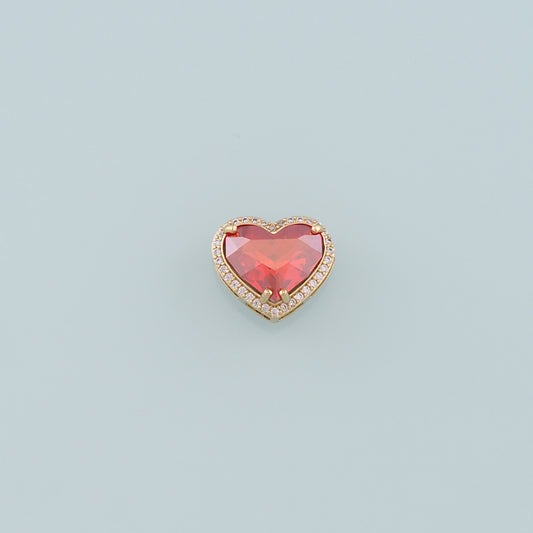 Gold Heart Beads Charms,18K Gold Filled Heart Crystal Spacer beads Bracelet Necklace for DIY Jewelry Making Supply