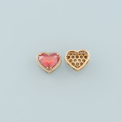 Gold Heart Beads Charms,18K Gold Filled Heart Crystal Spacer beads Bracelet Necklace for DIY Jewelry Making Supply