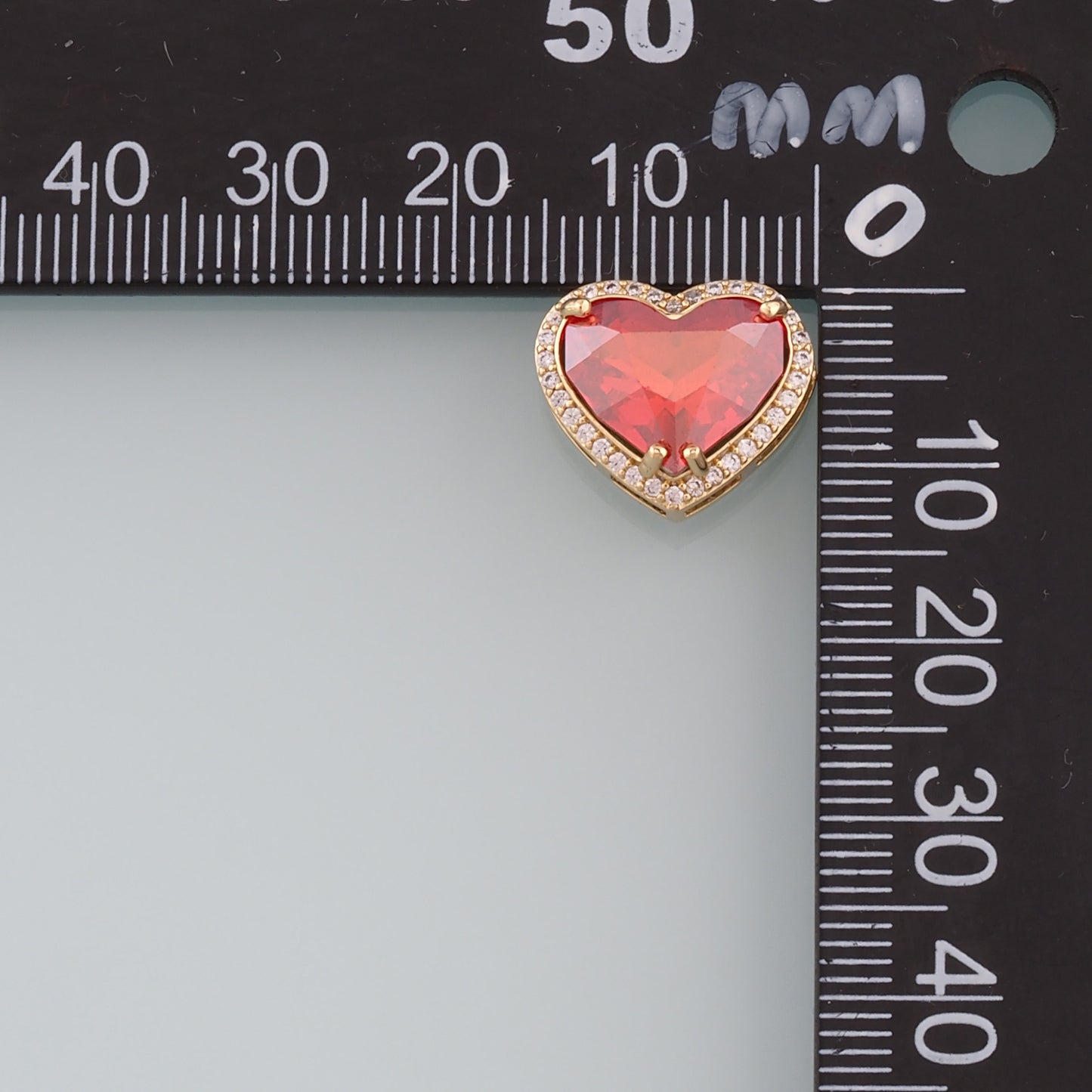 Gold Heart Beads Charms,18K Gold Filled Heart Crystal Spacer beads Bracelet Necklace for DIY Jewelry Making Supply