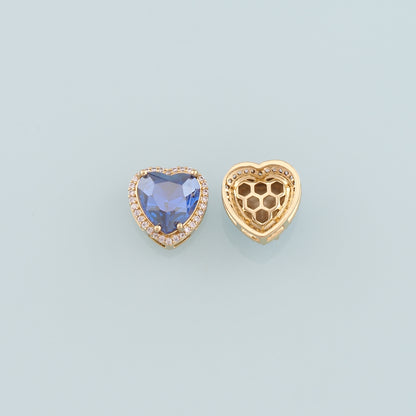 Gold Heart Beads Charms,18K Gold Filled Heart Crystal Spacer beads Bracelet Necklace for DIY Jewelry Making Supply