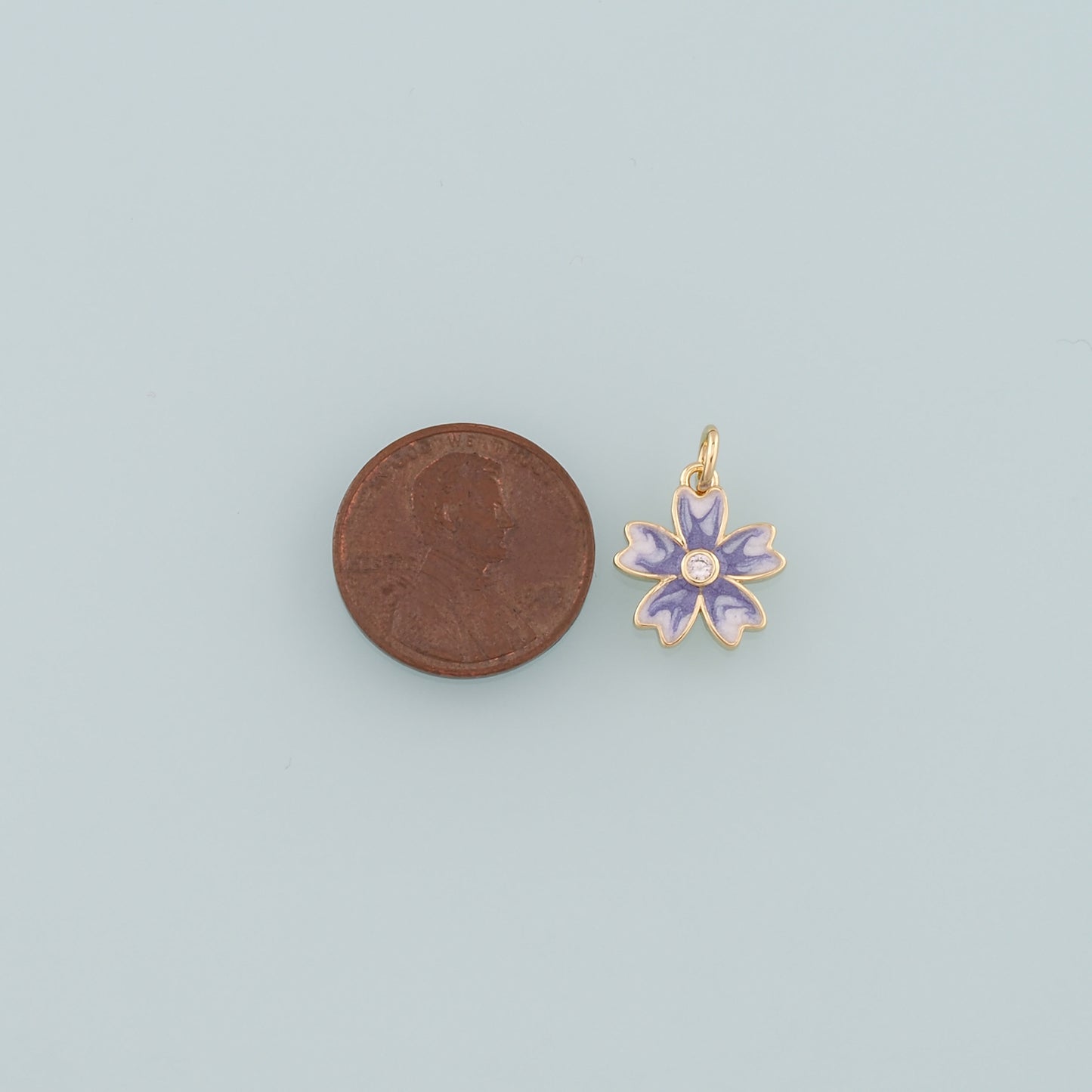 Gold Flower Charms,18K Gold Filled Flower Pendant,Enamel Flower Charm Bracelet Necklace for DIY Jewelry Making Supply
