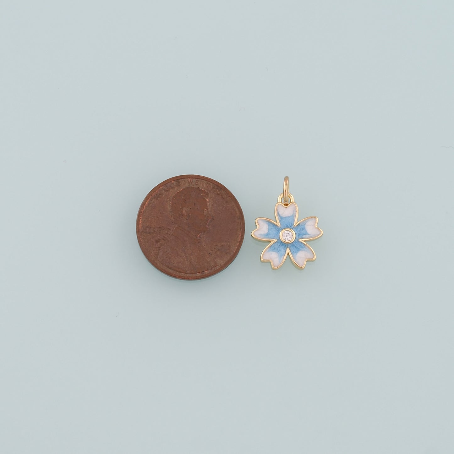 Gold Flower Charms,18K Gold Filled Flower Pendant,Enamel Flower Charm Bracelet Necklace for DIY Jewelry Making Supply