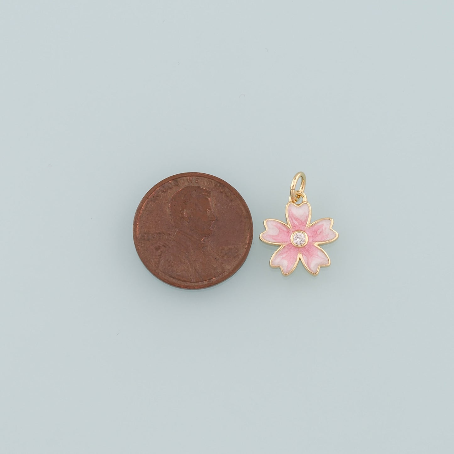 Gold Flower Charms,18K Gold Filled Flower Pendant,Enamel Flower Charm Bracelet Necklace for DIY Jewelry Making Supply