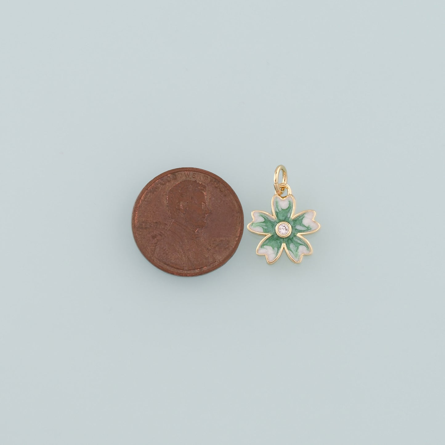 Gold Flower Charms,18K Gold Filled Flower Pendant,Enamel Flower Charm Bracelet Necklace for DIY Jewelry Making Supply