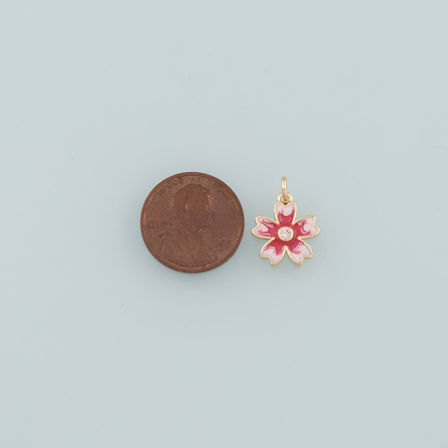 Gold Flower Charms,18K Gold Filled Flower Pendant,Enamel Flower Charm Bracelet Necklace for DIY Jewelry Making Supply