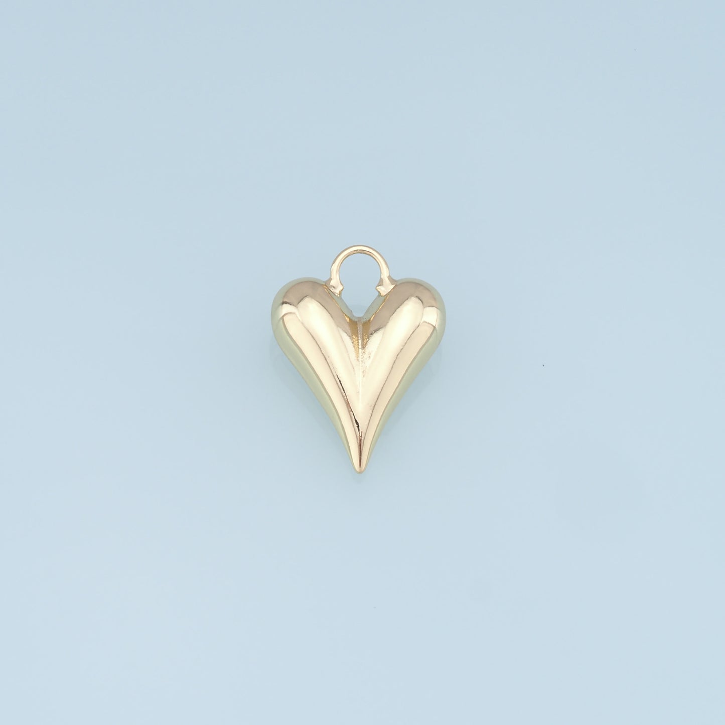 Gold Heart Charms,18K Gold Filled Heart Pendant,Heart Charm Bracelet Necklace for DIY Jewelry Making Supply