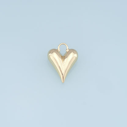 Gold Heart Charms,18K Gold Filled Heart Pendant,Heart Charm Bracelet Necklace for DIY Jewelry Making Supply