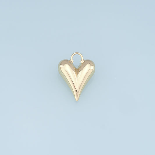 Gold Heart Charms,18K Gold Filled Heart Pendant,Heart Charm Bracelet Necklace for DIY Jewelry Making Supply