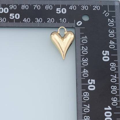 Gold Heart Charms,18K Gold Filled Heart Pendant,Heart Charm Bracelet Necklace for DIY Jewelry Making Supply