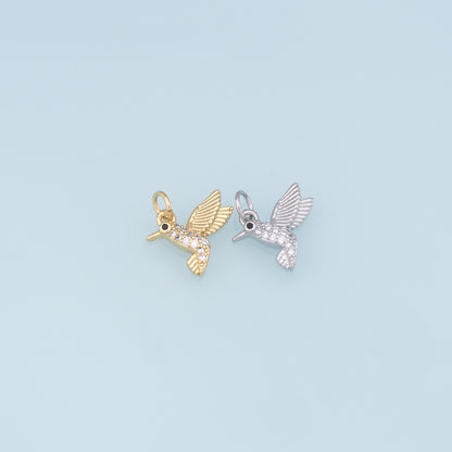 Gold Bird Charms,18K Gold Filled Bird Pendant,Silver Bird Charm Bracelet Necklace for DIY Jewelry Making Supply