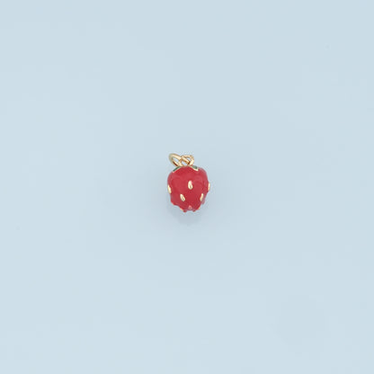 Gold strawberry Charms,18K Gold Filled Enamel strawberry Pendant,Fruit Charm Bracelet Necklace for DIY Jewelry Making Supply