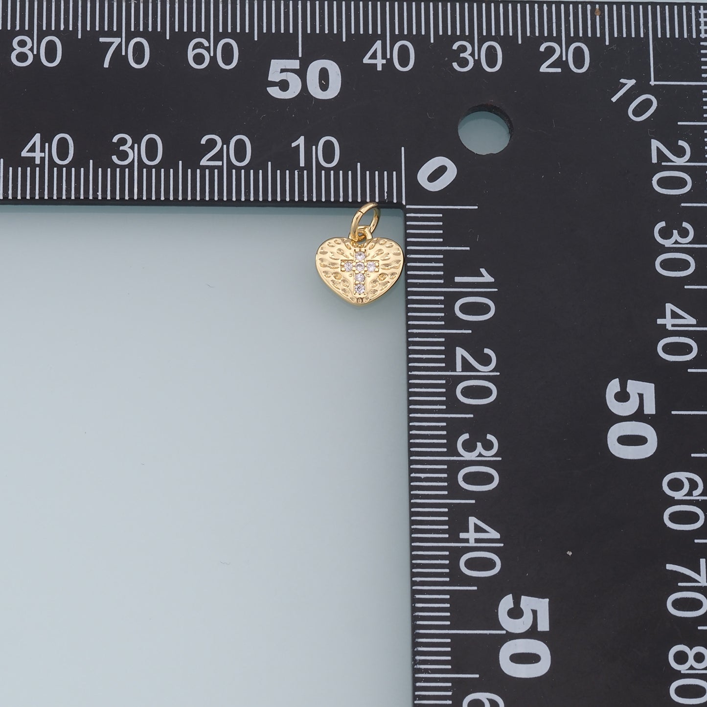 Gold Heart Charms,18K Gold Filled Heart Pendant,Cross Charm Bracelet Necklace for DIY Jewelry Making Supply