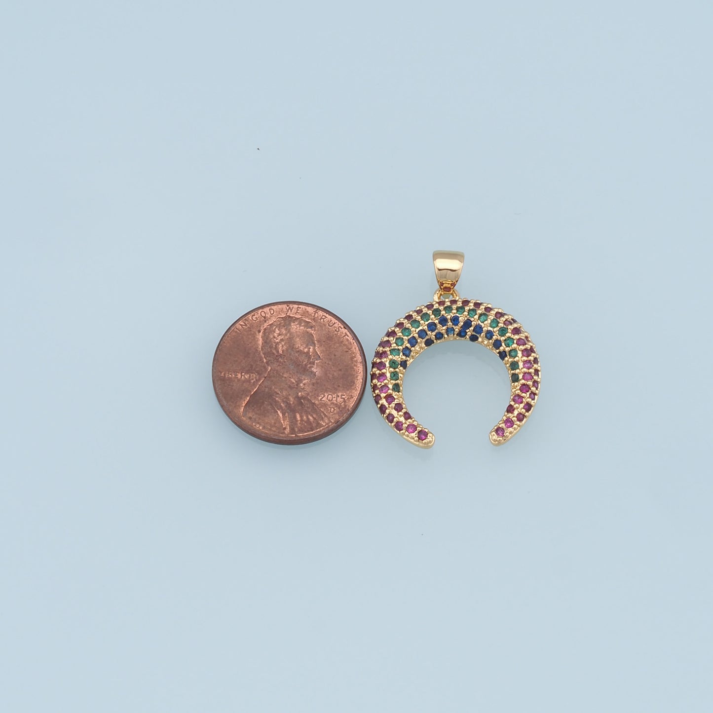 Gold Moon Charms,18K Gold Filled Moon Pendant,CZ Micro Pave Star Charm Bracelet Necklace for DIY Jewelry Making Supply