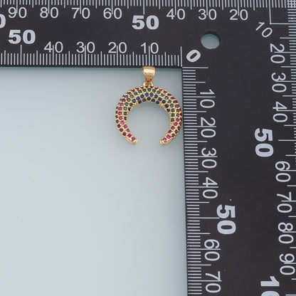 Gold Moon Charms,18K Gold Filled Moon Pendant,CZ Micro Pave Star Charm Bracelet Necklace for DIY Jewelry Making Supply