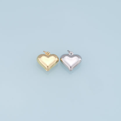 Gold Heart Charms,18K Gold Filled Heart Pendant,Heart Charm Bracelet Necklace for DIY Jewelry Making Supply