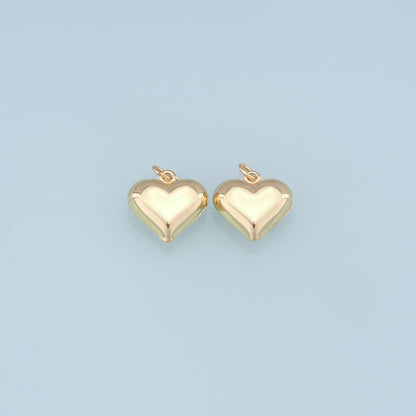 Gold Heart Charms,18K Gold Filled Heart Pendant,Heart Charm Bracelet Necklace for DIY Jewelry Making Supply