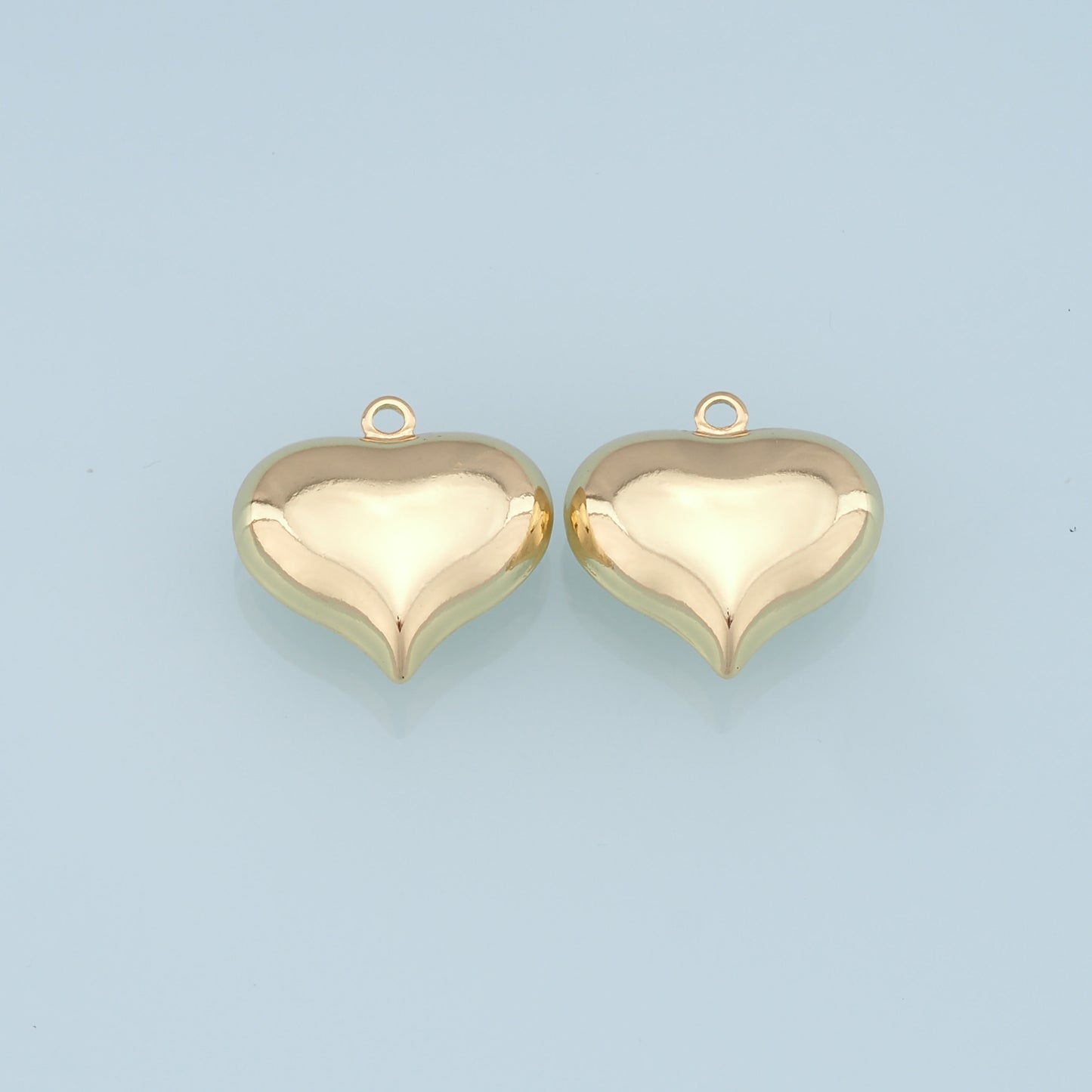 Gold Heart Charms,18K Gold Filled Heart Pendant,Heart Charm Bracelet Necklace for DIY Jewelry Making Supply