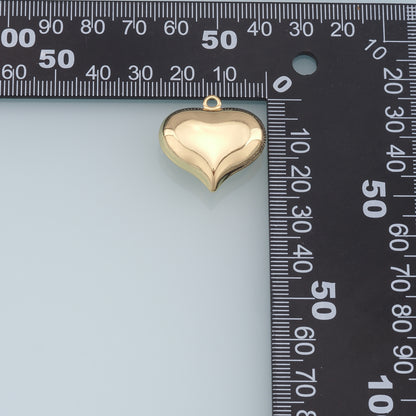 Gold Heart Charms,18K Gold Filled Heart Pendant,Heart Charm Bracelet Necklace for DIY Jewelry Making Supply