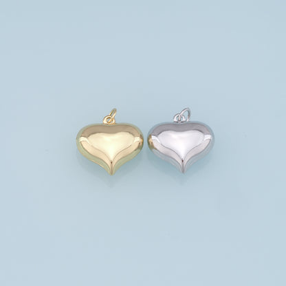 Gold Heart Charms,18K Gold Filled Heart Pendant,Heart Charm Bracelet Necklace for DIY Jewelry Making Supply
