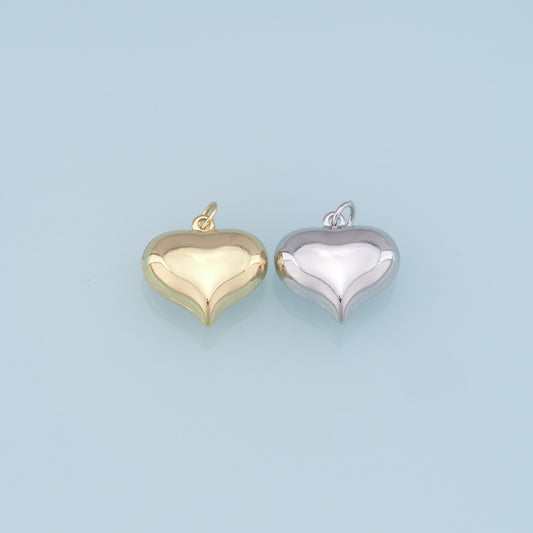 Gold Heart Charms,18K Gold Filled Heart Pendant,Heart Charm Bracelet Necklace for DIY Jewelry Making Supply