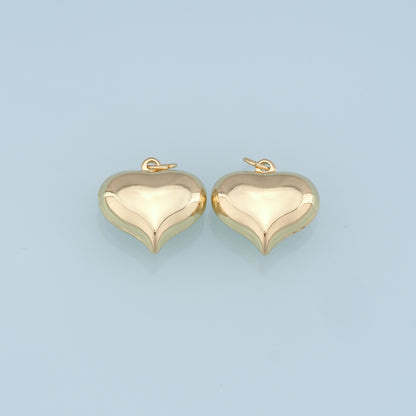 Gold Heart Charms,18K Gold Filled Heart Pendant,Heart Charm Bracelet Necklace for DIY Jewelry Making Supply
