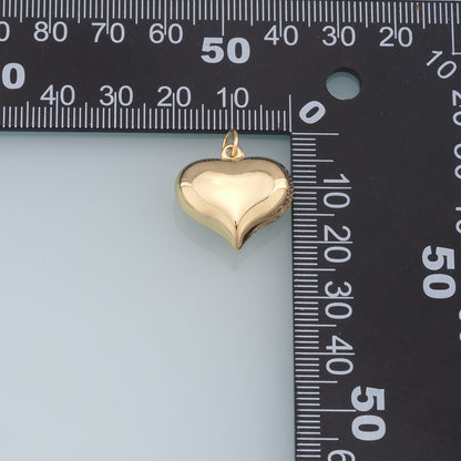 Gold Heart Charms,18K Gold Filled Heart Pendant,Heart Charm Bracelet Necklace for DIY Jewelry Making Supply