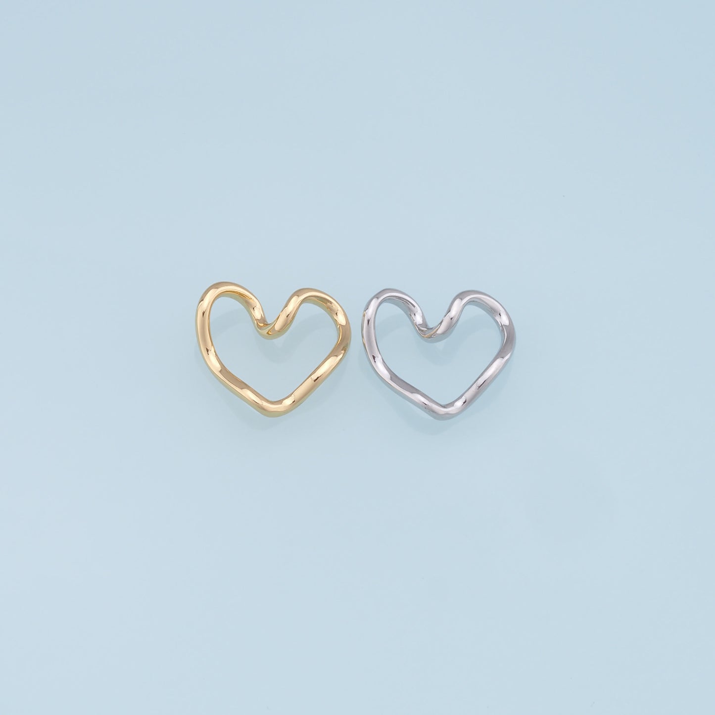 Gold Heart Charms,18K Gold Filled Heart Pendant,Heart Charm Bracelet Necklace for DIY Jewelry Making Supply
