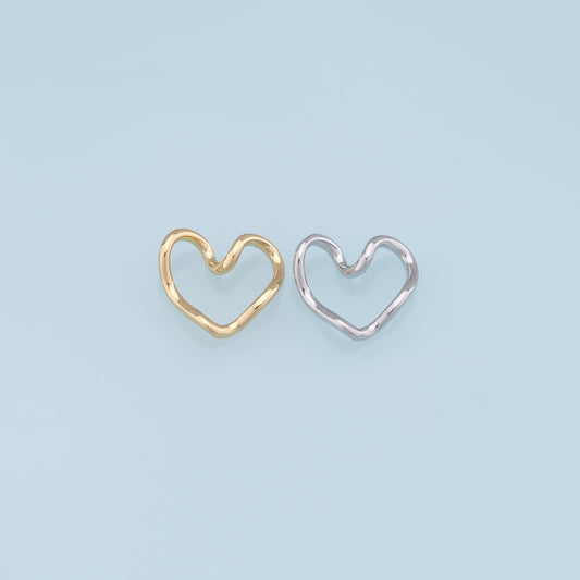 Gold Heart Charms,18K Gold Filled Heart Pendant,Heart Charm Bracelet Necklace for DIY Jewelry Making Supply