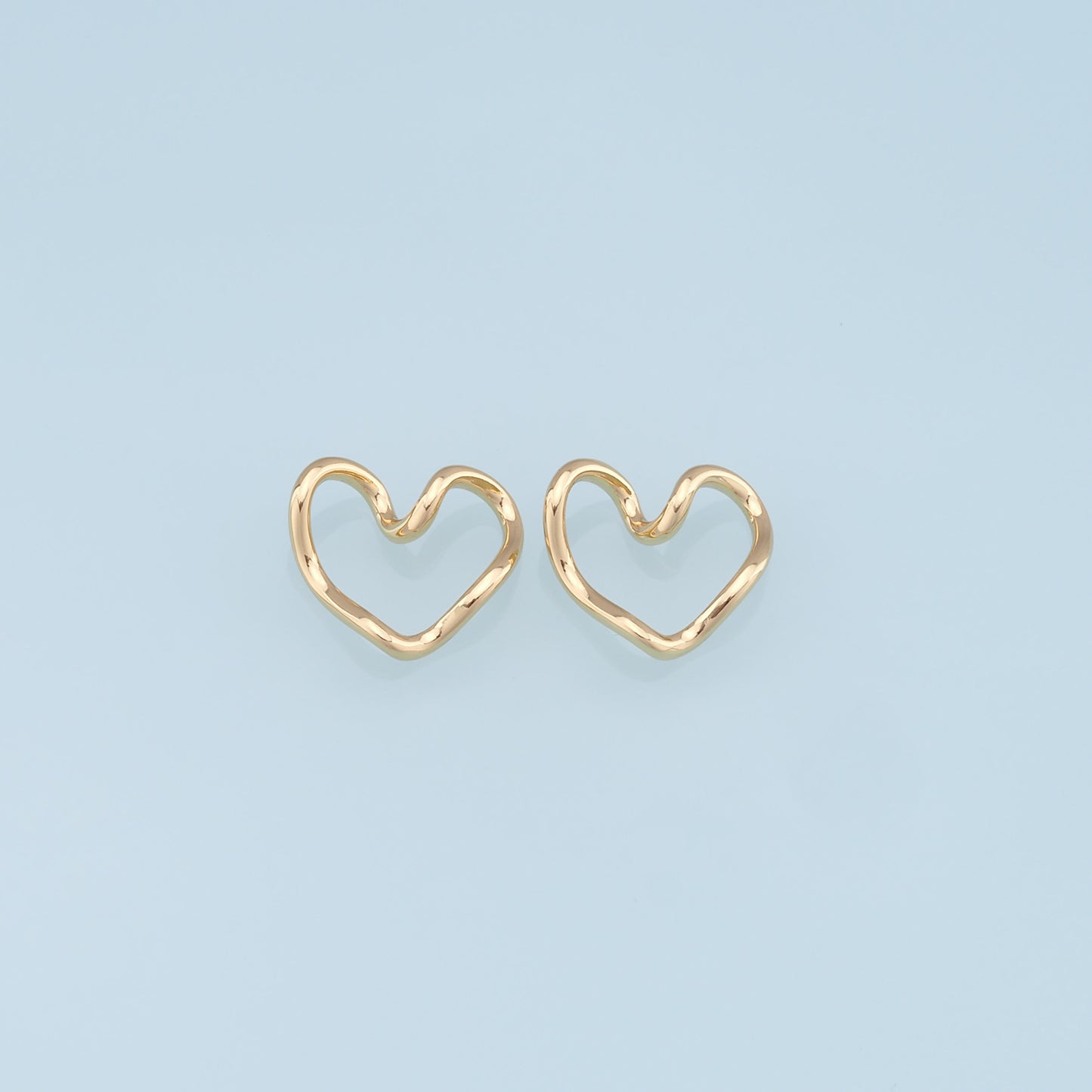 Gold Heart Charms,18K Gold Filled Heart Pendant,Heart Charm Bracelet Necklace for DIY Jewelry Making Supply