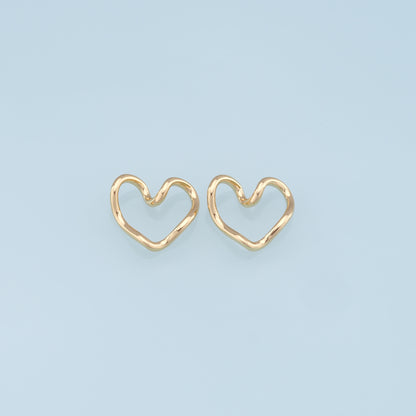 Gold Heart Charms,18K Gold Filled Heart Pendant,Heart Charm Bracelet Necklace for DIY Jewelry Making Supply