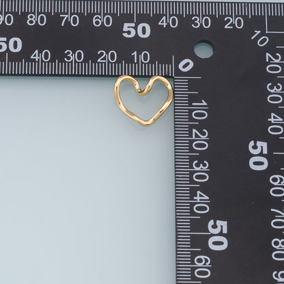 Gold Heart Charms,18K Gold Filled Heart Pendant,Heart Charm Bracelet Necklace for DIY Jewelry Making Supply