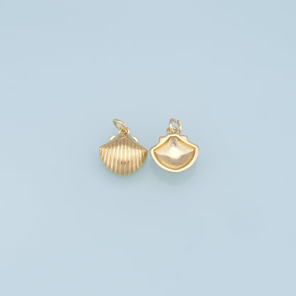 Gold Shell Charms,18K Gold Filled Conch Shell Pendant,Conch Shell Charm Bracelet Necklace for DIY Jewelry Making Supply