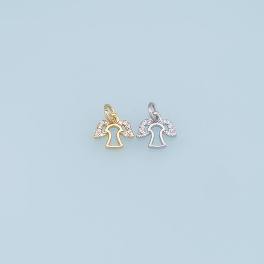 Gold Angel Charms,18K Gold Filled CZ Angel Pendant,Angel Charm Bracelet Necklace for DIY Jewelry Making Supply