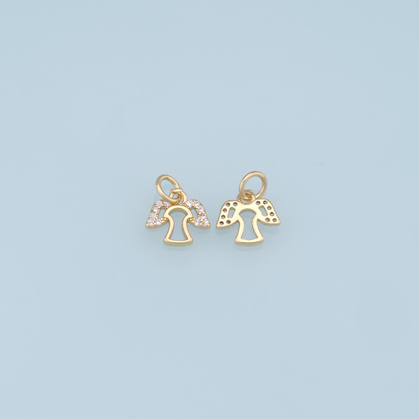 Gold Angel Charms,18K Gold Filled CZ Angel Pendant,Angel Charm Bracelet Necklace for DIY Jewelry Making Supply