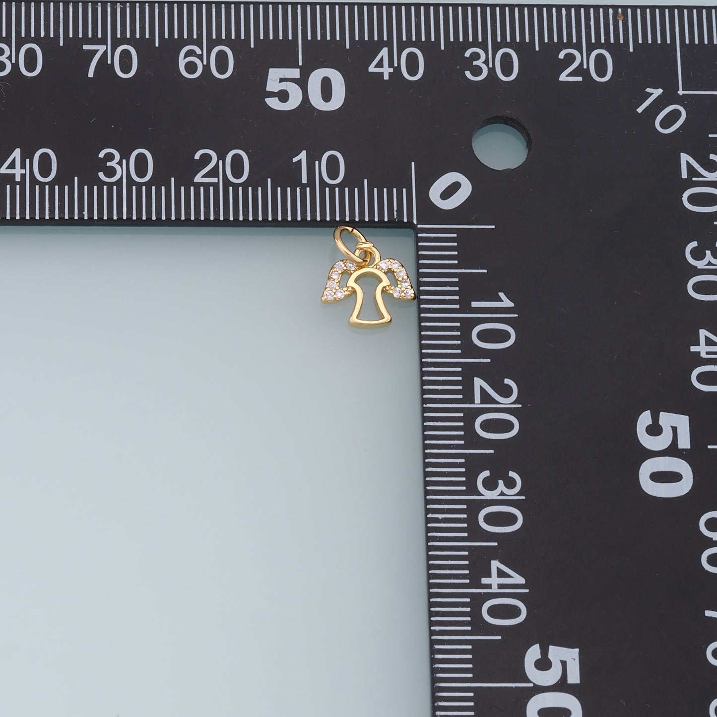 Gold Angel Charms,18K Gold Filled CZ Angel Pendant,Angel Charm Bracelet Necklace for DIY Jewelry Making Supply