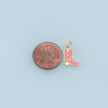 Gold Shoe Charms,18K Gold Filled Shoe Pendant,Shoe Charm Bracelet Necklace for DIY Jewelry Making Supply