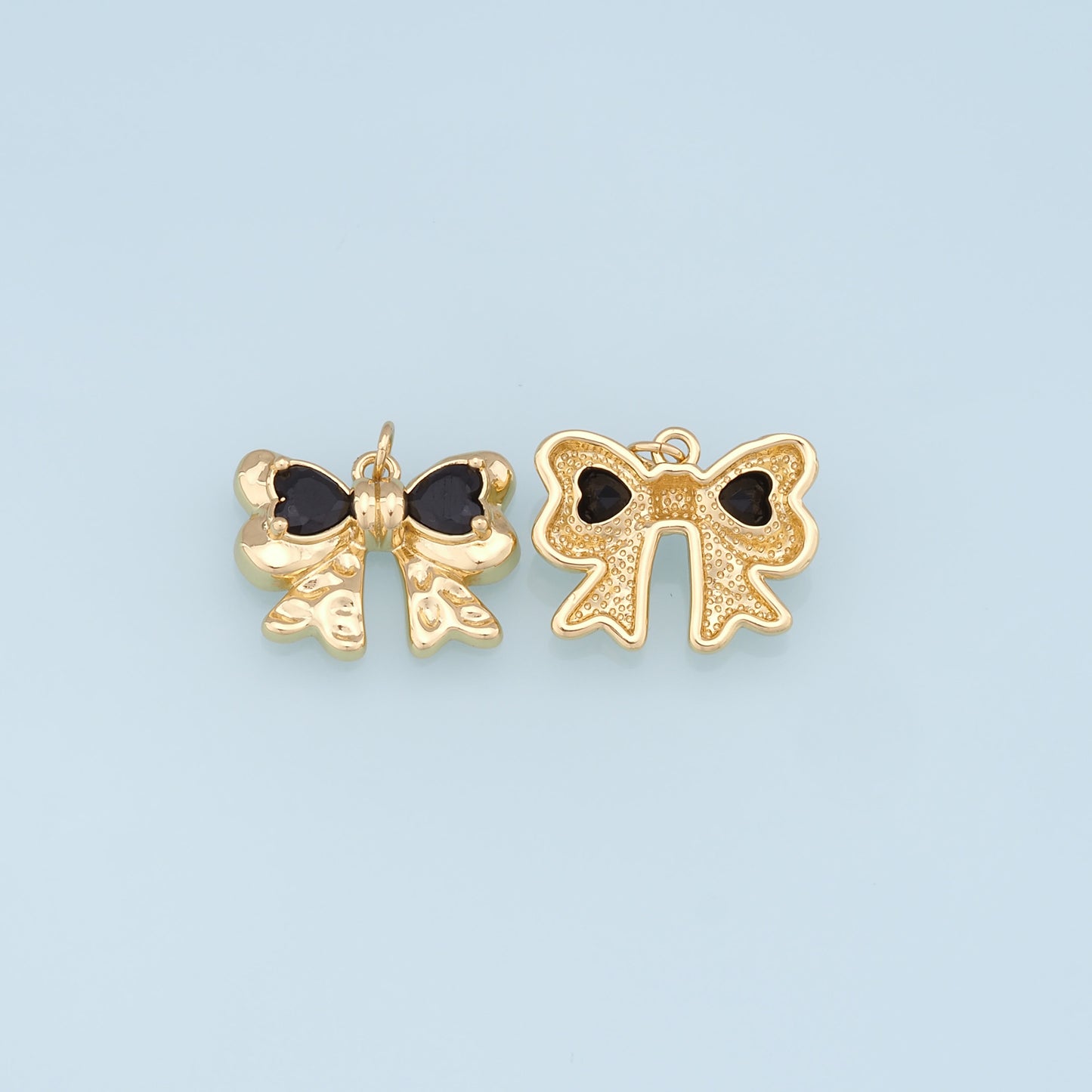Gold Bow Charms,18K Gold Filled Bow Pendant,bow tie Charm Bracelet Necklace for DIY Jewelry Making Supply
