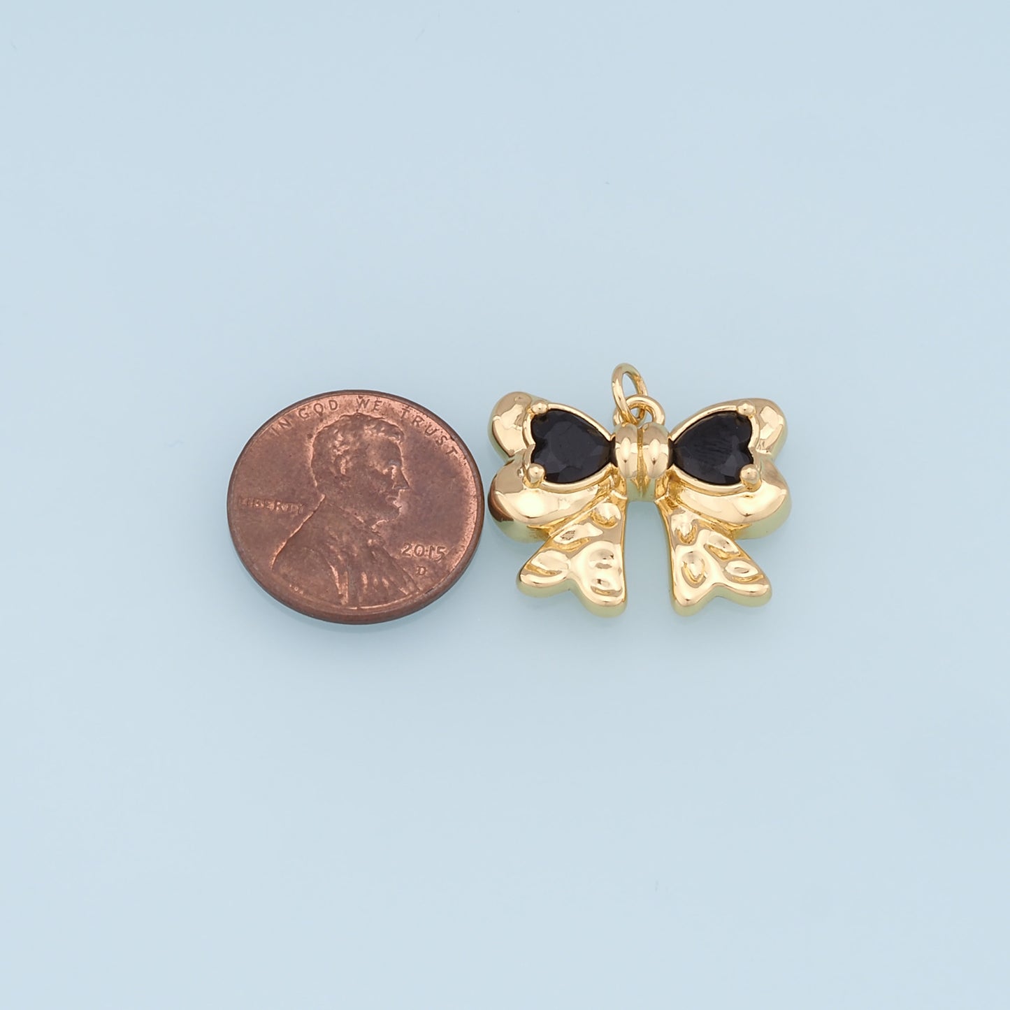 Gold Bow Charms,18K Gold Filled Bow Pendant,bow tie Charm Bracelet Necklace for DIY Jewelry Making Supply
