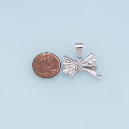 Gold Bow Charms,18K Gold Filled Bow Pendant,bow tie Charm Bracelet Necklace for DIY Jewelry Making Supply