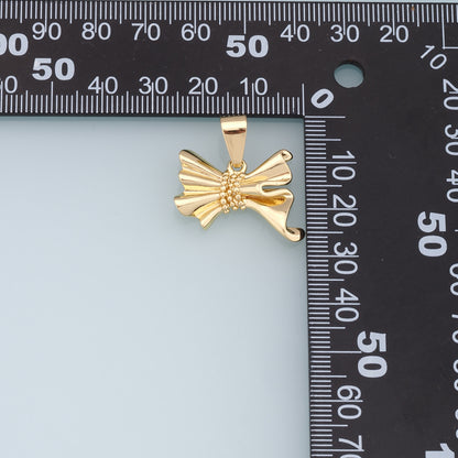 Gold Bow Charms,18K Gold Filled Bow Pendant,bow tie Charm Bracelet Necklace for DIY Jewelry Making Supply