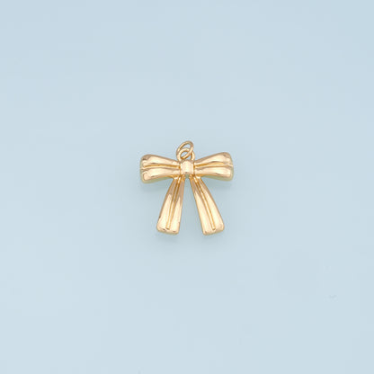 Gold Bow Charms,18K Gold Filled Bow Pendant,bow tie Charm Bracelet Necklace for DIY Jewelry Making Supply