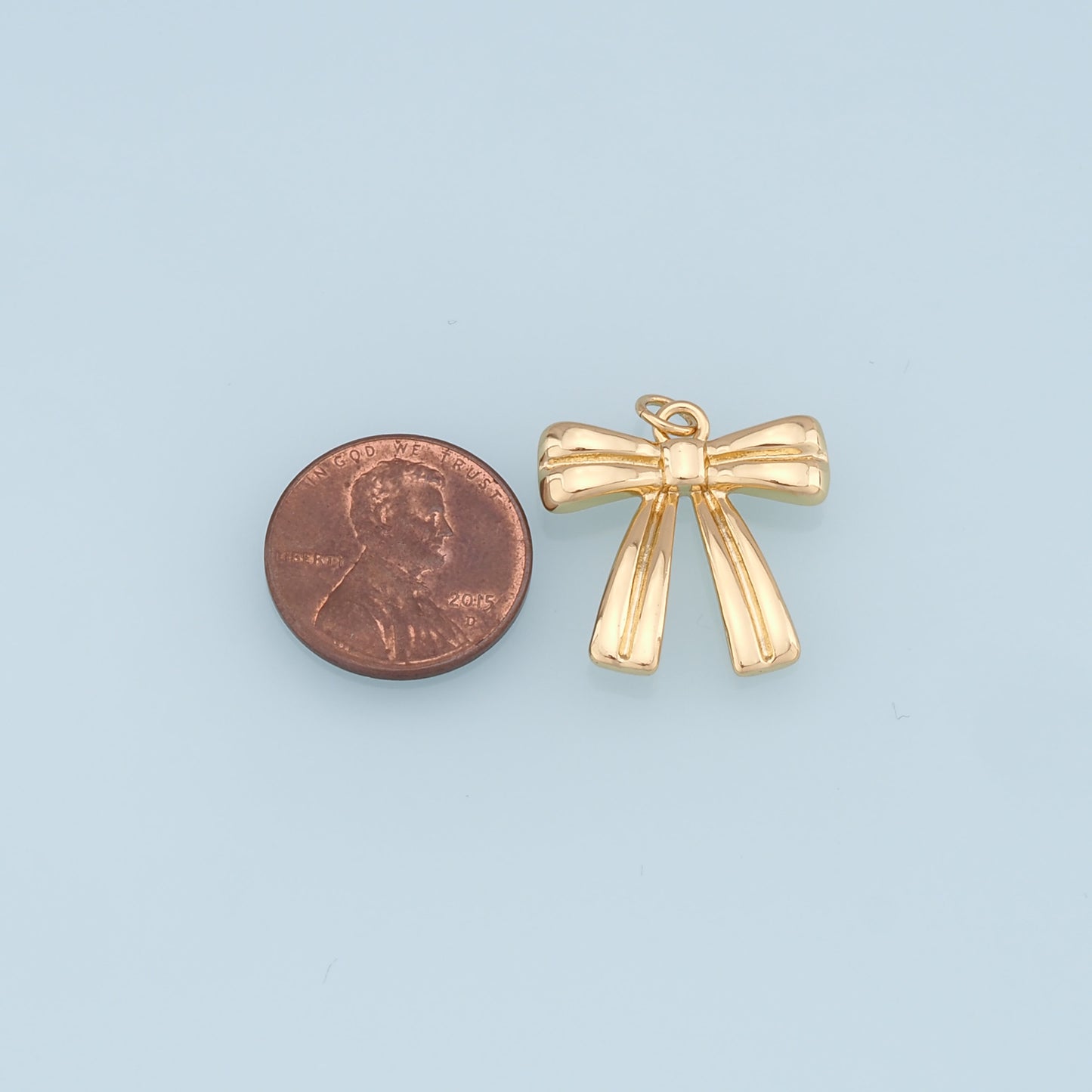 Gold Bow Charms,18K Gold Filled Bow Pendant,bow tie Charm Bracelet Necklace for DIY Jewelry Making Supply