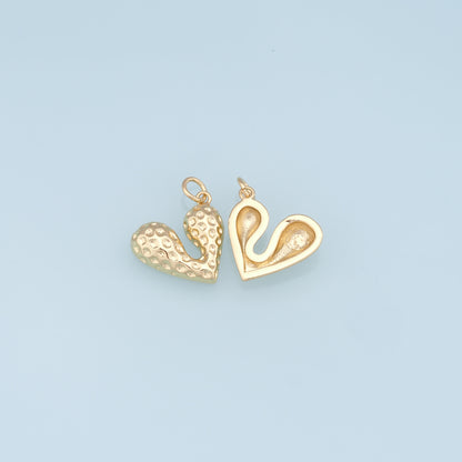 Gold Heart Charms,18K Gold Filled Heart Pendant,Heart Charm Bracelet Necklace for DIY Jewelry Making Supply