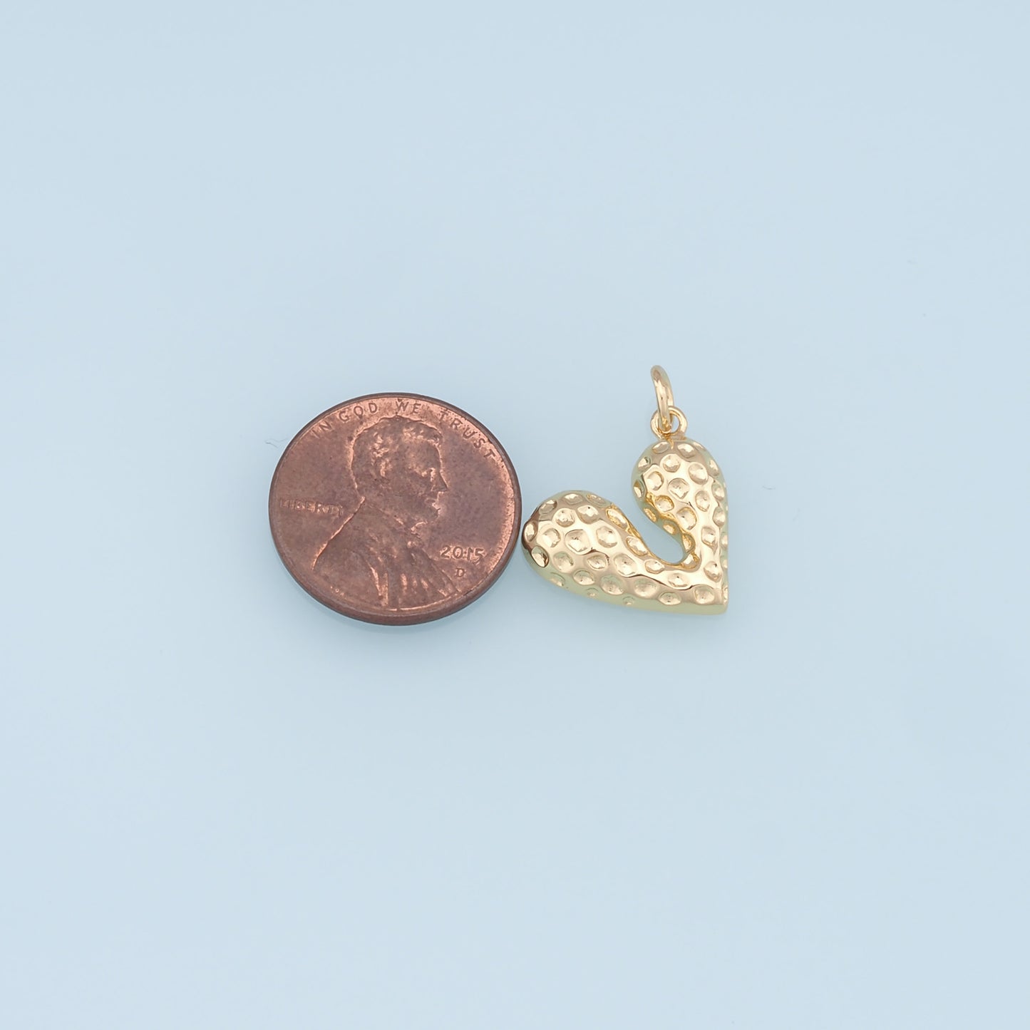 Gold Heart Charms,18K Gold Filled Heart Pendant,Heart Charm Bracelet Necklace for DIY Jewelry Making Supply