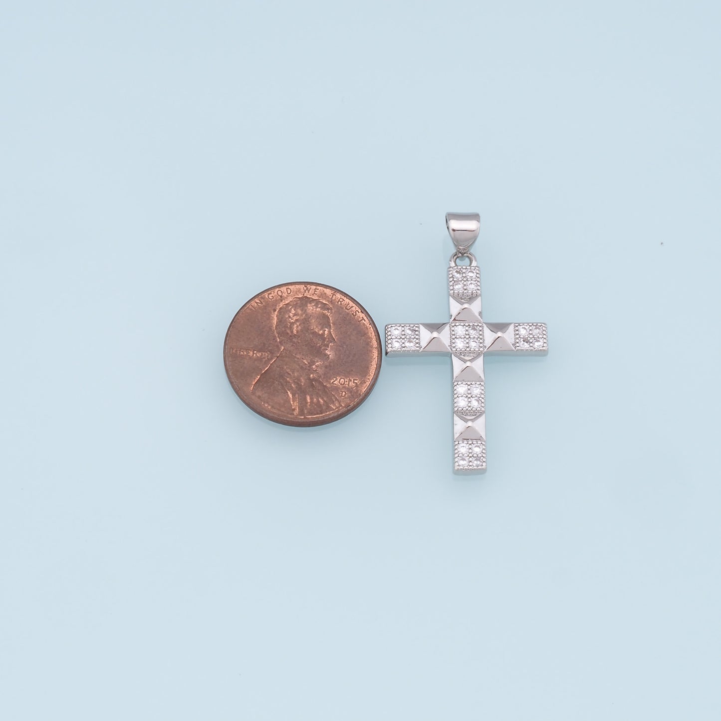 18K Gold Filled Cross Pendant,Cross Charm Bracelet Necklace for DIY Jewelry Making Supply