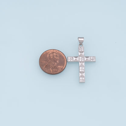 18K Gold Filled Cross Pendant,Cross Charm Bracelet Necklace for DIY Jewelry Making Supply